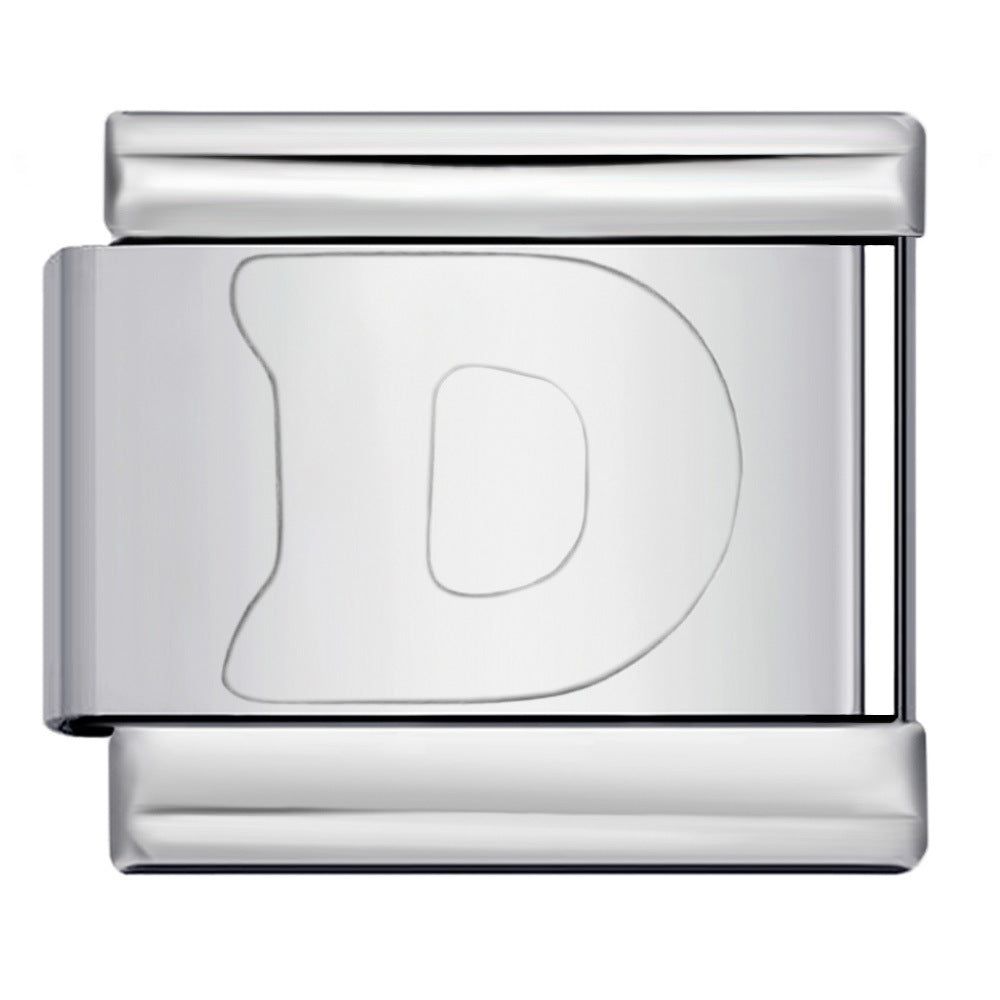 Wholesale Italian Charm Bracelet 9mm DIY Splicing Removable English Letters Stainless Steel Composable Bracelet