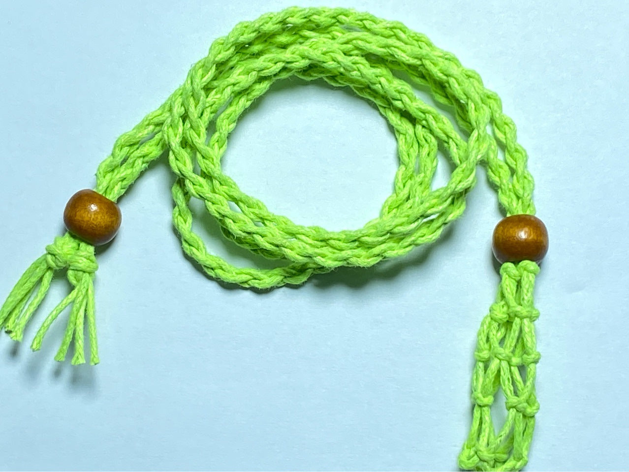 Wholesale Natural Stone Mesh Braided Necklace with Adjustable Vintage Rope ACC-NE-Nius001