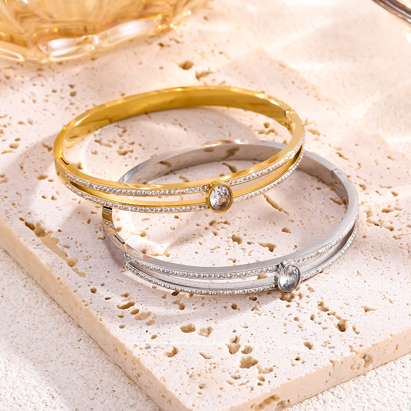 Wholesale Light Luxury Niche 18k Diamond Bracelet ACC-BT-Liyan006