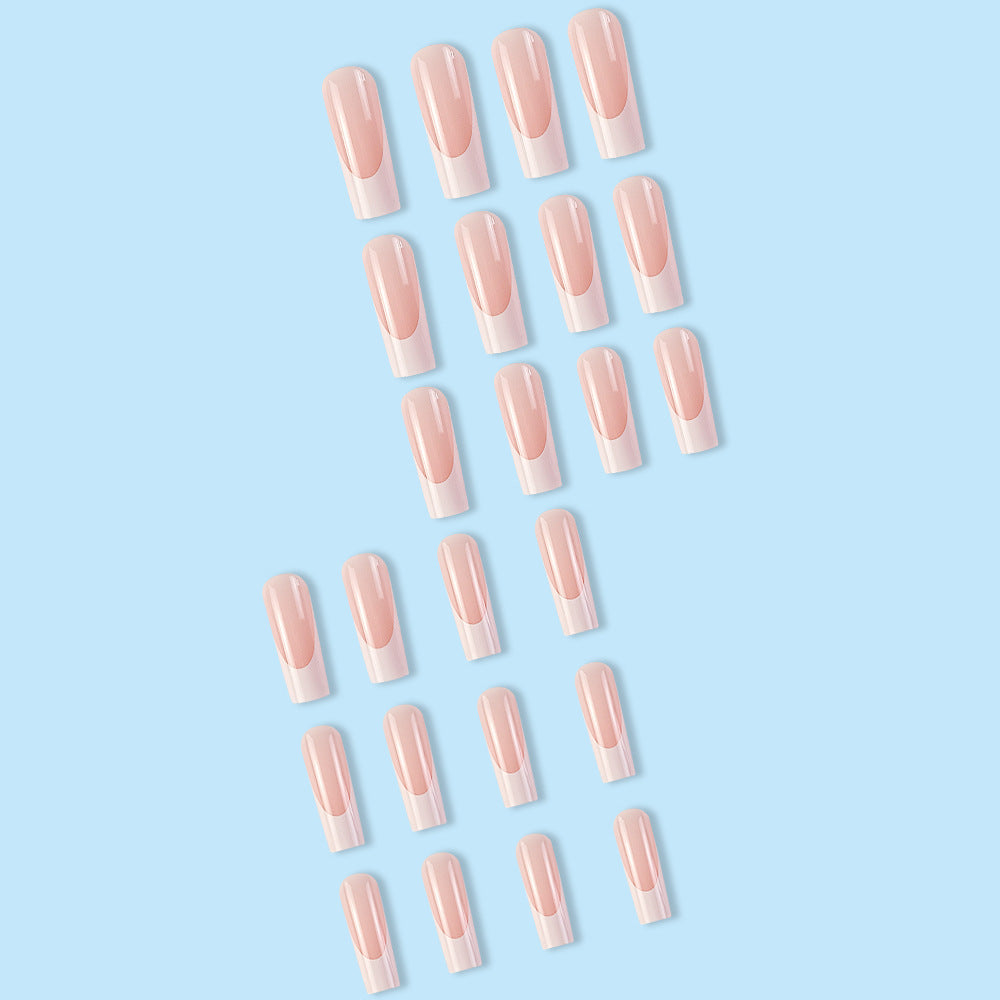 Wholesale Plastic Press on Nails Kits Minimalist White Edge French Nail Enhancement ACC-NS-MeiSu008