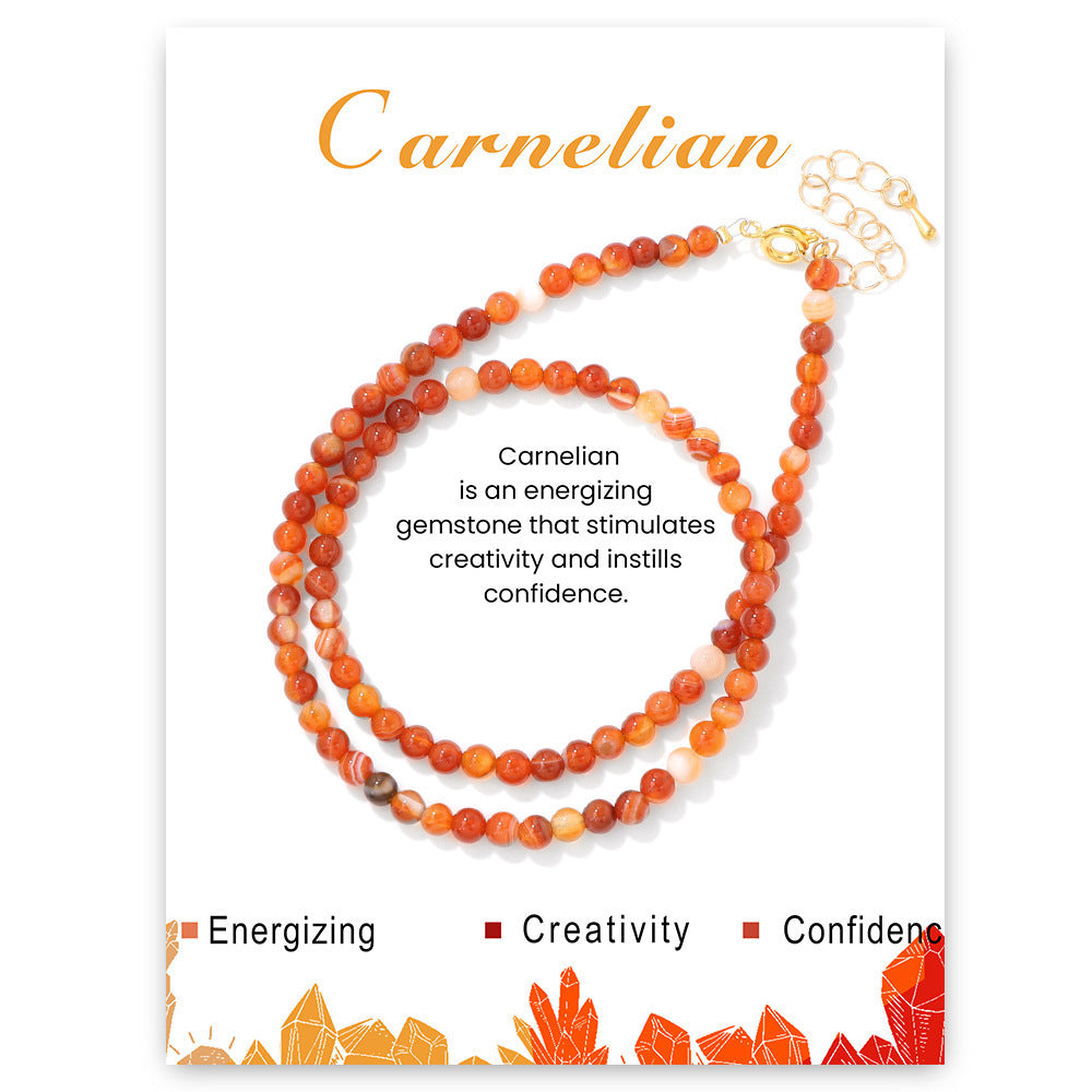 Wholesale  4mm Natural Stone Bead Necklace