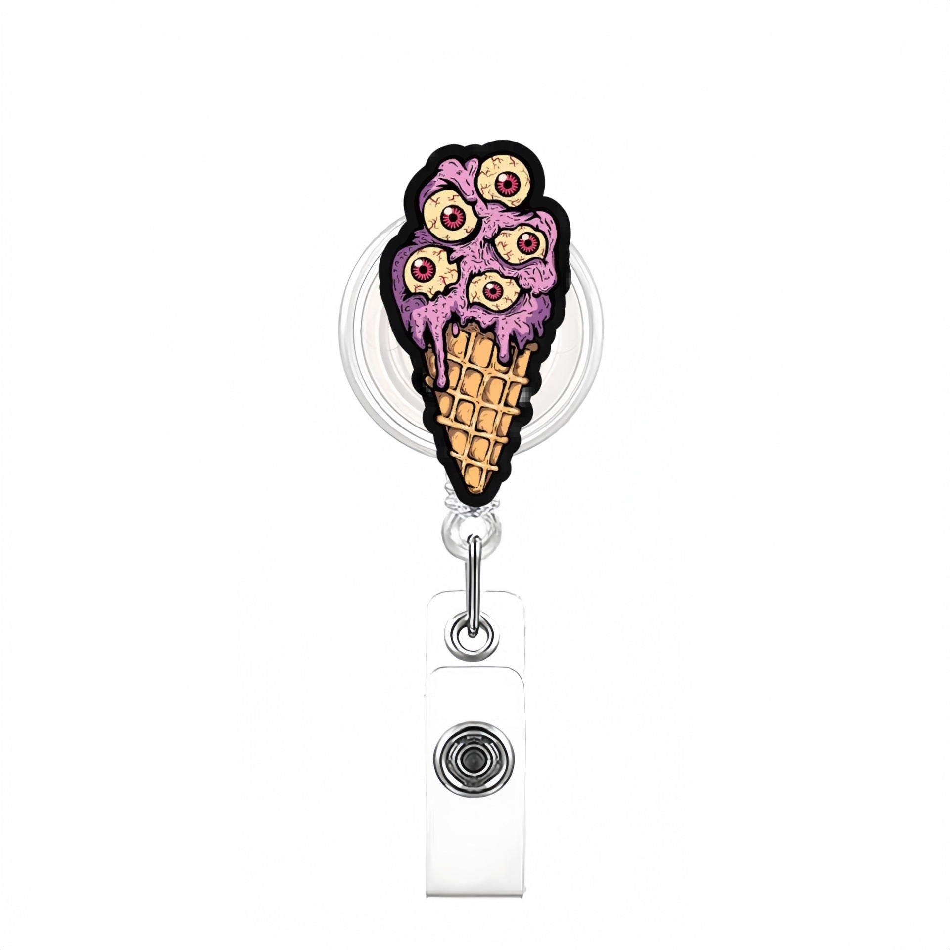 Wholesale Halloween Acrylic Retractable Clip Badge Keychain