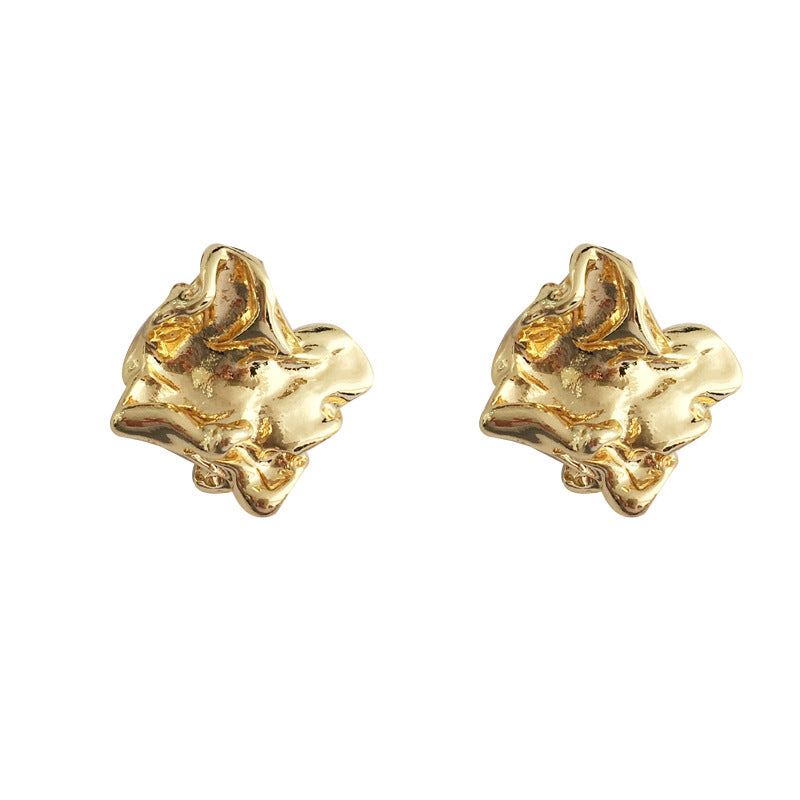 Wholesale S925 silver needle irregular pleated earrings