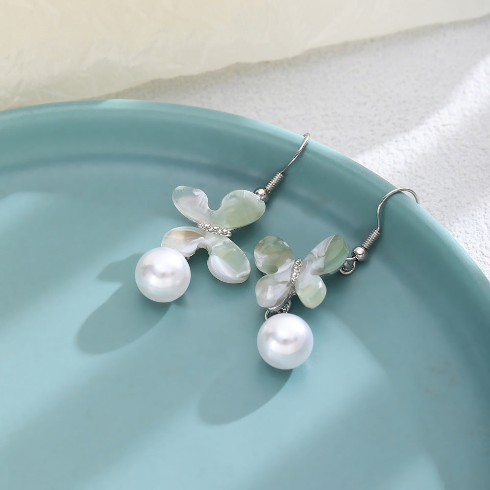 Wholesale Butterfly Shell Pearl Earrings
