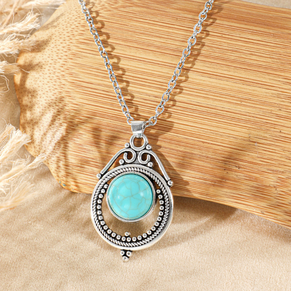 Wholesale Bohemian Heart Drop Pendant Necklace - Ethnic Style Zinc Alloy Inlay for Everyday Fashion Accessory