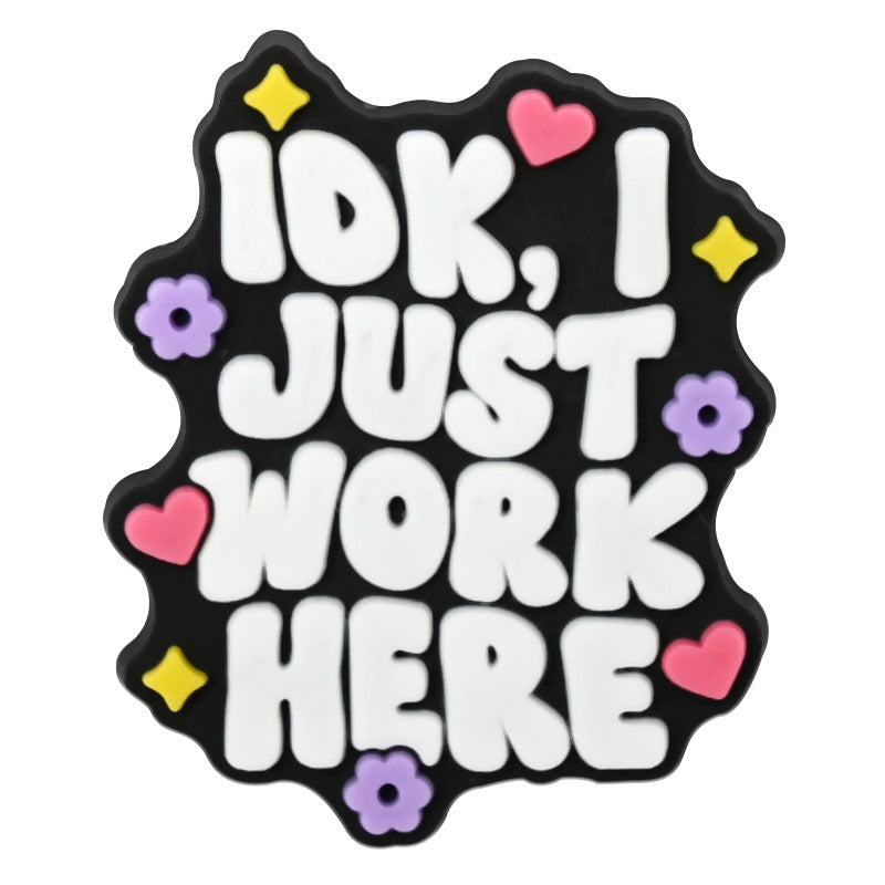 Wholesale Random 100pcs Creative and personalized phrase series   PVC Soft Rubber Shoe Buckle Decoration