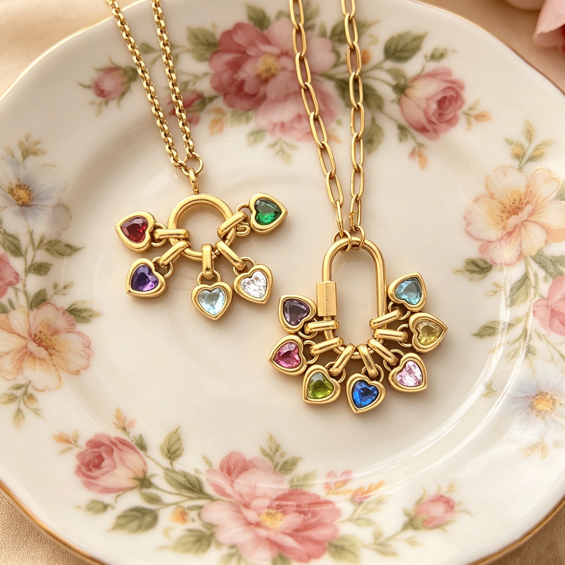 Wholesale Stainless Steel Heart Birthstone Pendant With Zircon Stylish Women S Jewelry Accessory For Gift And Boutique Resale