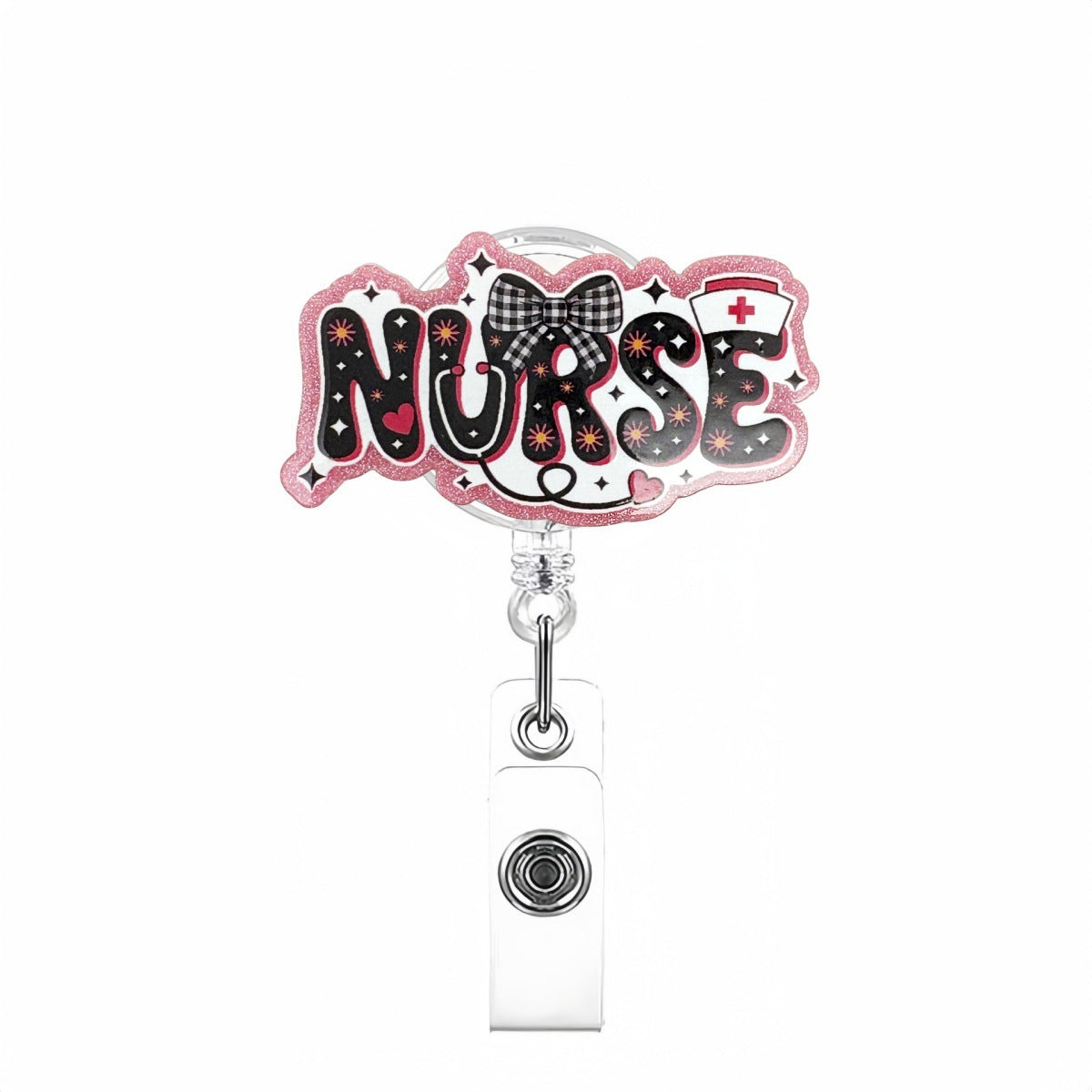 Wholesale  acrylic glitter bow   Badge Reels