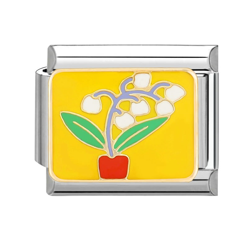 Wholesale Italian Charm Bracelet 9mm DIY Splicing Cute Cartoon Stainless Steel Composable Bracelet