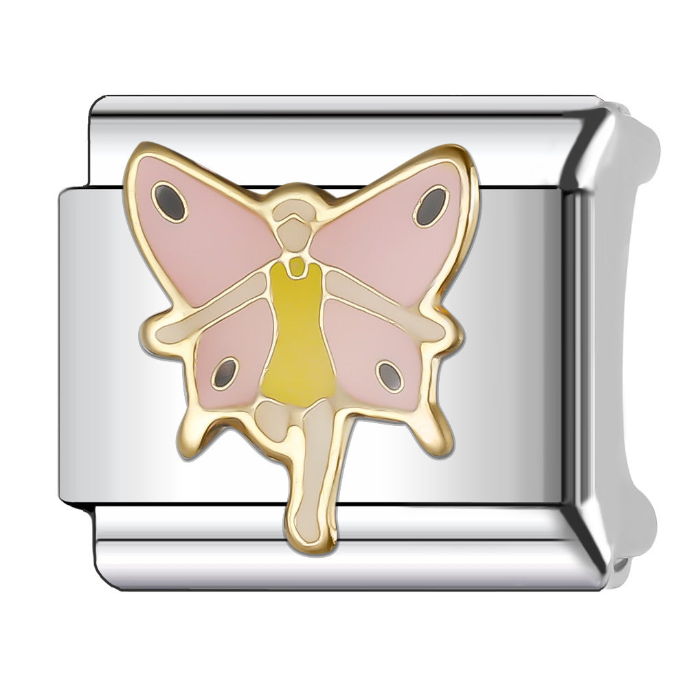 Wholesale Italian Charm Bracelet 9mm DIY Splicing Princess Couple Series Stainless Steel Composable Bracelet