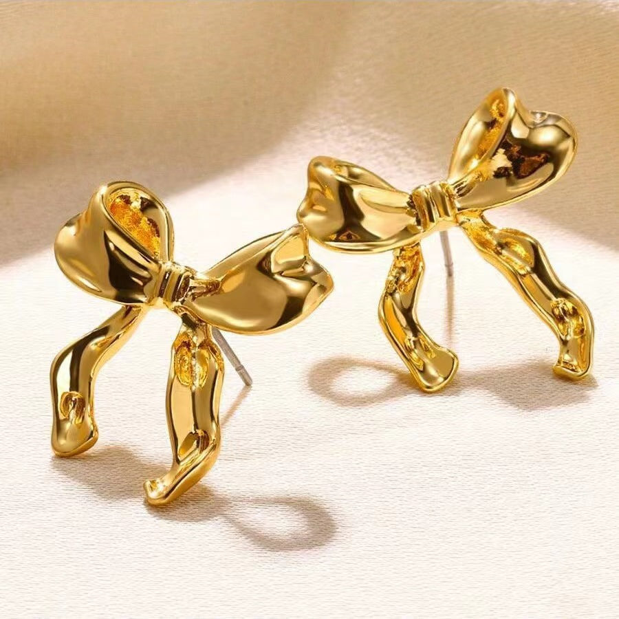 Wholesale Irregular Bow Pleated Earrings Acrylic Earrings ACC-ES-Yunz005