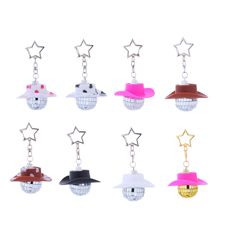 Wholesale Cowboy Hat Disco Mirror Ball Keychain ACC-KC-CT001