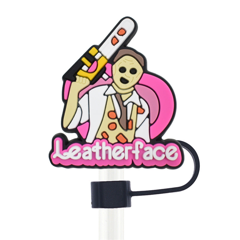 Wholesale Random 100pcs Halloween 10mm PVC Soft Straw Tube Cap ACC-SCR-RYY073