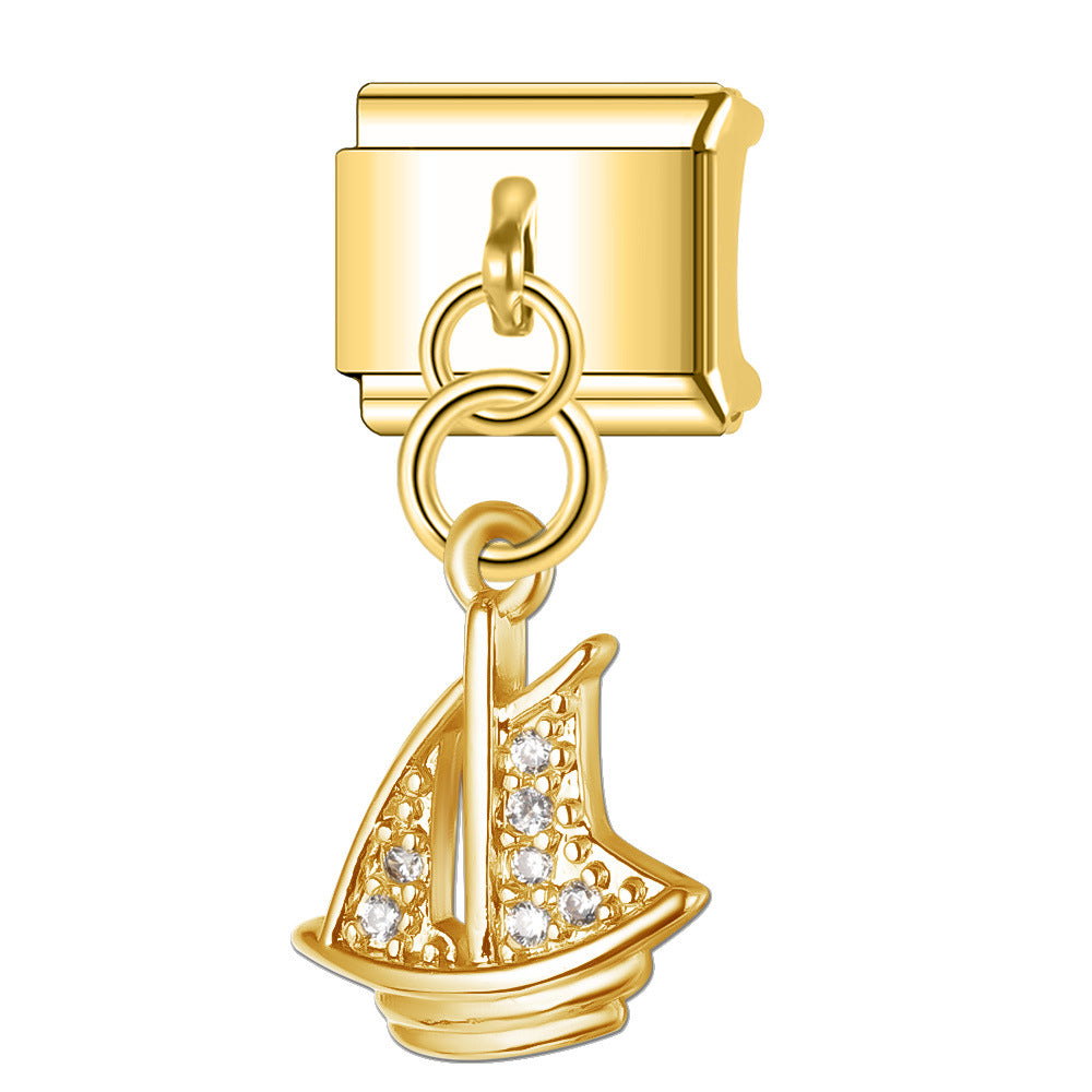 Wholesale Italian Charm Bracelet 9mm DIY Splicing Pendant Stainless Steel Composable Bracelet