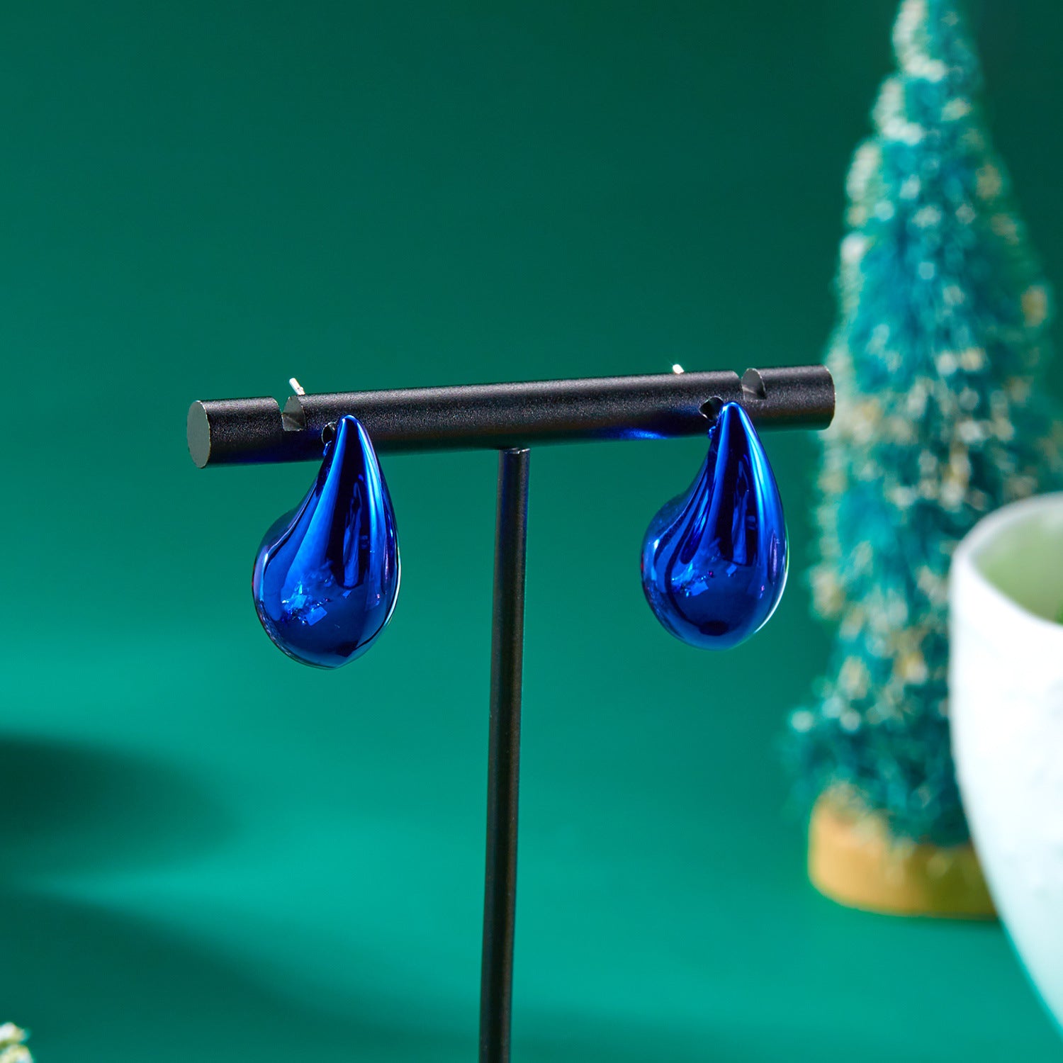 Wholesale Christmas Color Water Drop Alloy Earrings ACC-ES-YingHao003