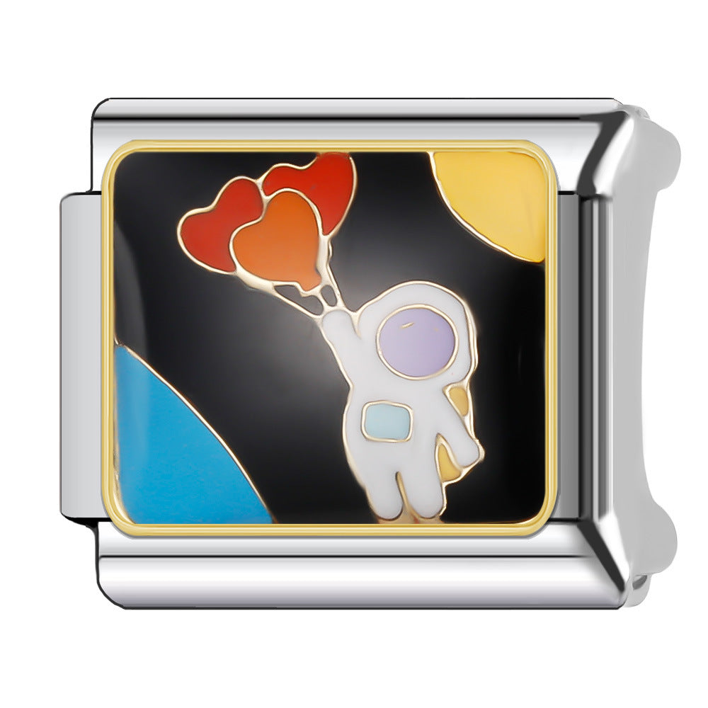 Wholesale Italian Charm Bracelet 9mm DIY Splicing Cosmic Star Series Stainless Steel Composable Bracelet