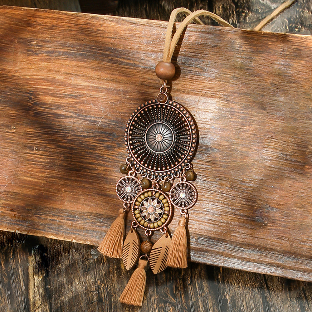 Wholesale Alloy Bohemian Geometric Hollow Earring and Necklace SetTrendy Jewelry Accessory for Everyday Wear
