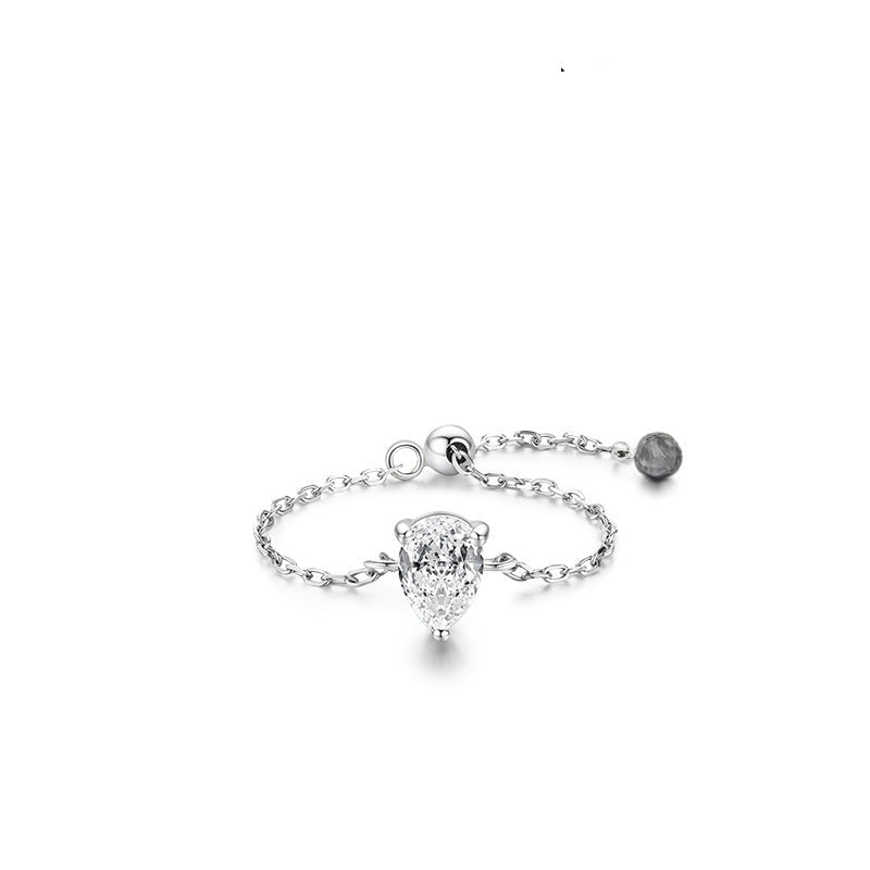 Wholesale light luxury inlaid zircon adjustable ring