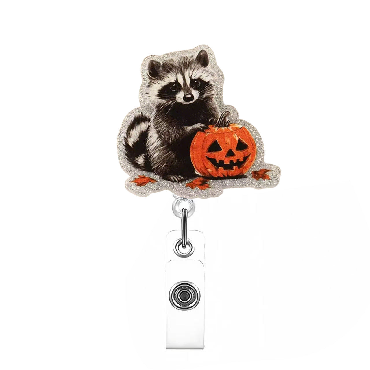 Wholesale Acrylic Retractable Badge Reel Lanyard  Pumpkin Design Nurse ID Card Holder Fashion Accessory Boutique Resale