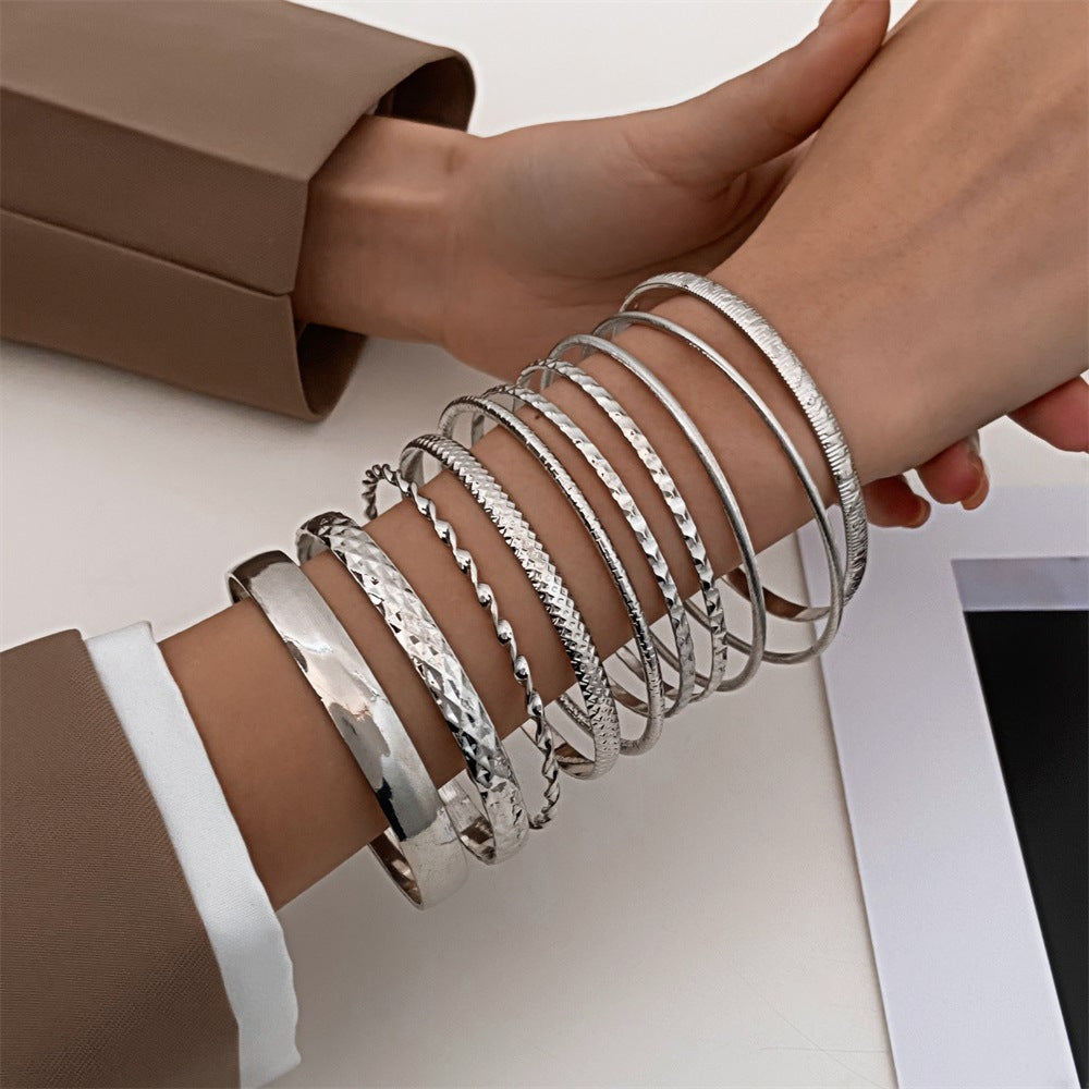 Wholesale Ethnic Style Alloy Bracelets Retro Wide Bracelet Set Vintage ACC-BT-MY007