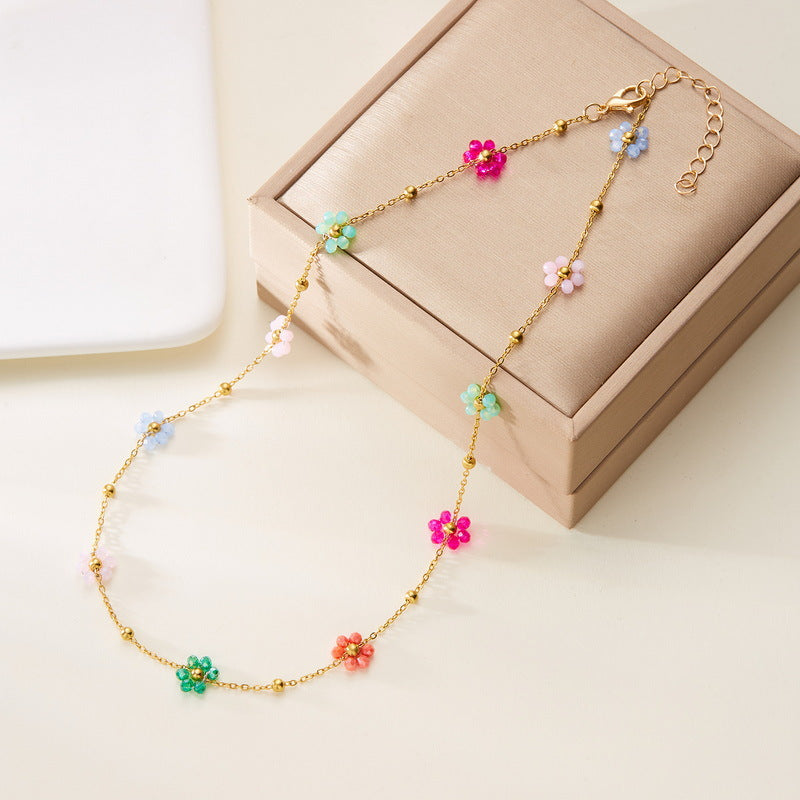 Wholesale  Flower Beaded Necklace