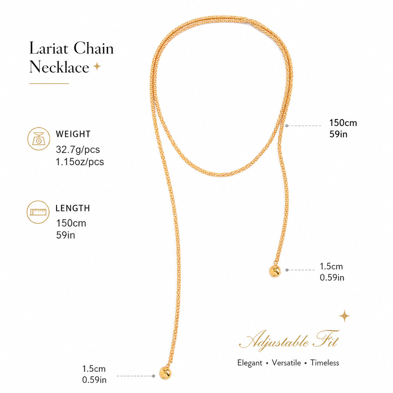 Wholesale Trendy Rope Knot Long Necklace Shiny Gold Ball Pendant Layering Jewelry Accessory For Boutique Resale