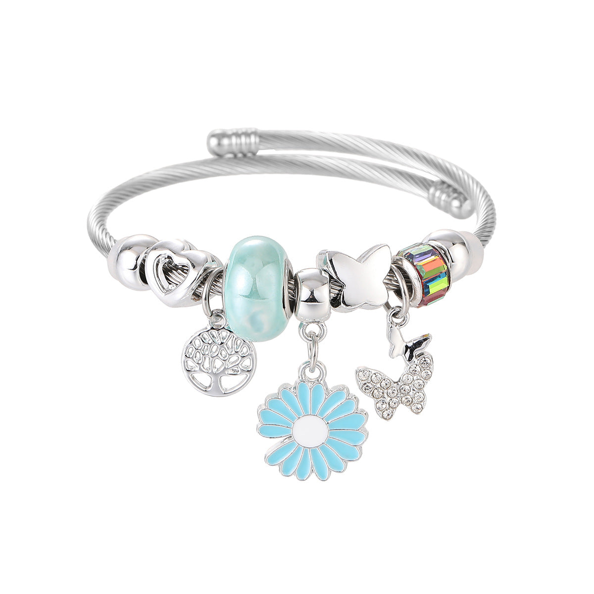 Wholesale Colorful Beaded Sunflower Daisy Bracelet ACC-BT-jiax001