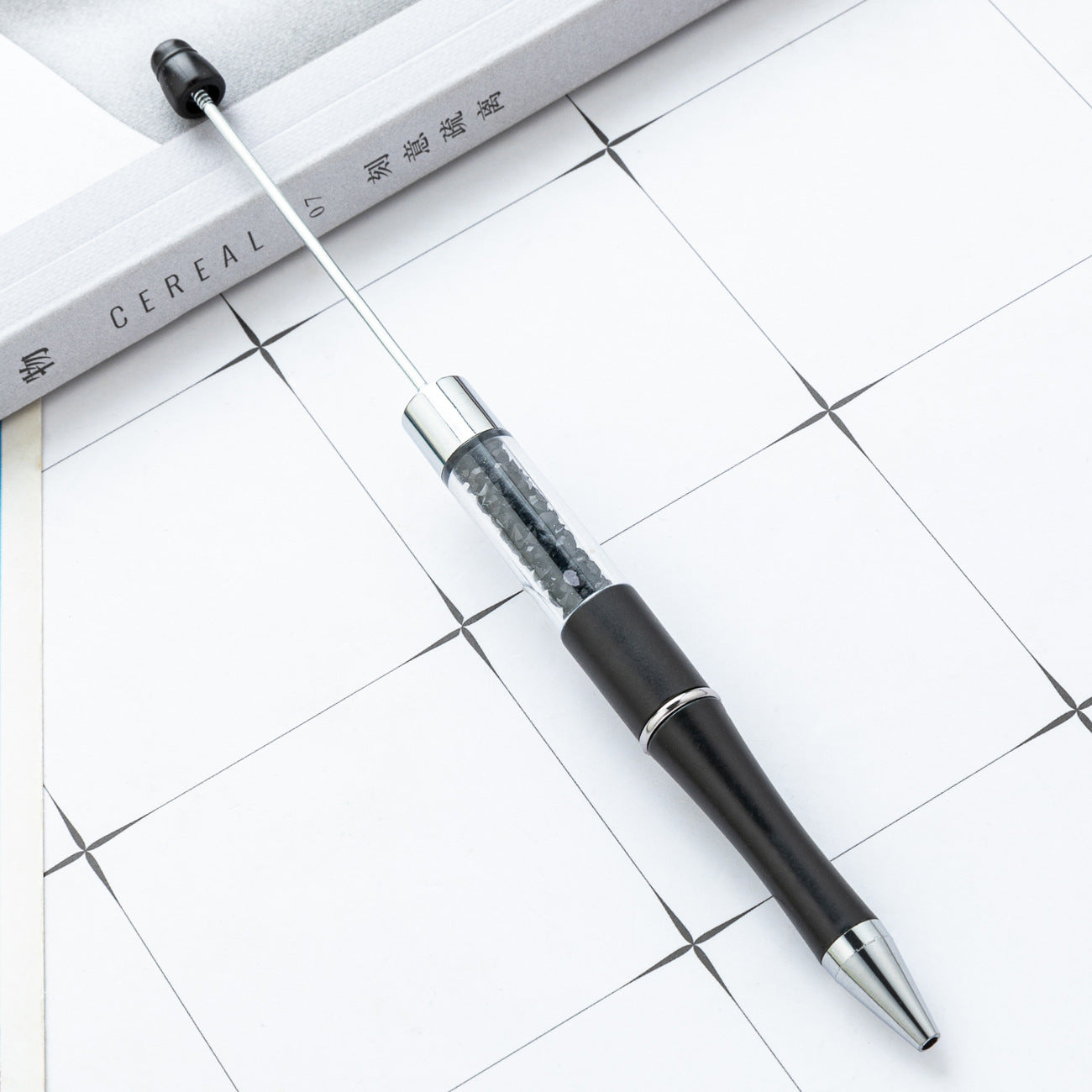 Wholesale DIY Crystal Beadable Pens Multi-Color Rotating Plastic Pen