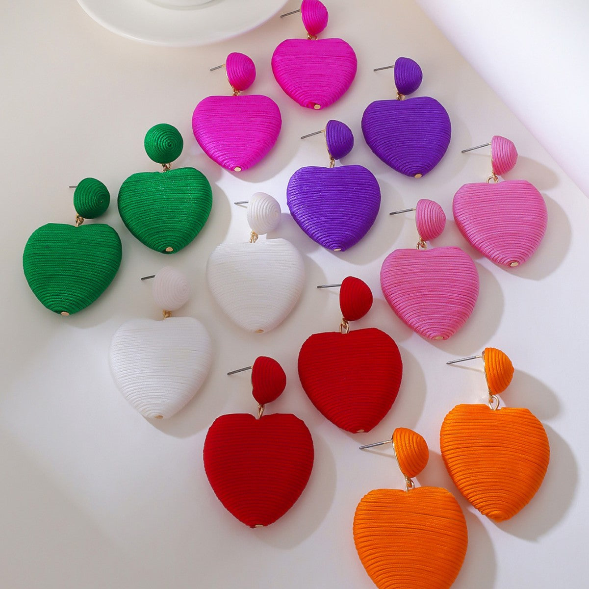 Wholesale Handmade Wrapping Peach Heart Pendant  Earrings