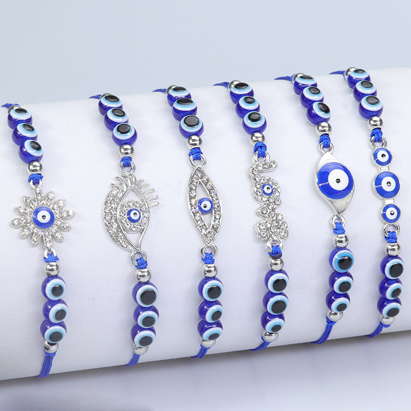 Wholesale  Devil' s Eye bracelet blue eyes fish eye beaded amulet bracelet