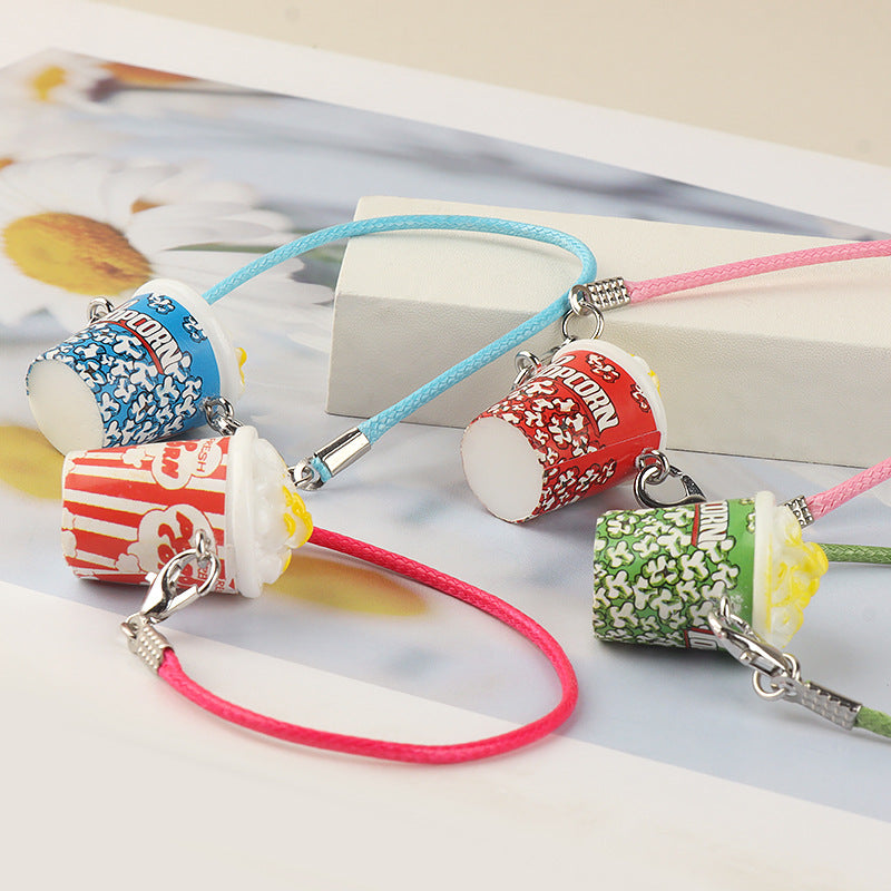 Wholesale Cute cartoon popcorn bucket keychain pendant doll accessories
