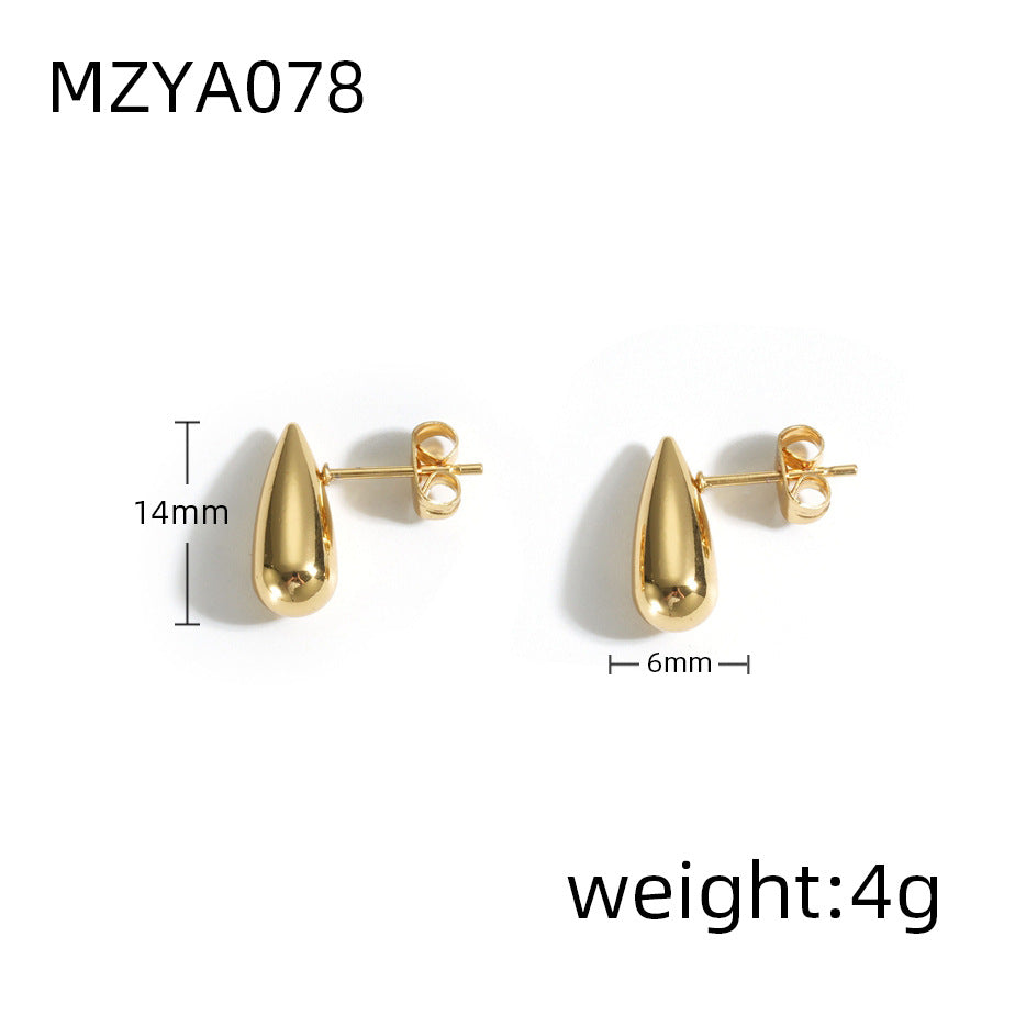 Großhandel kleine Wassertropfen Ohrringe 18k Edelstahlohrringe