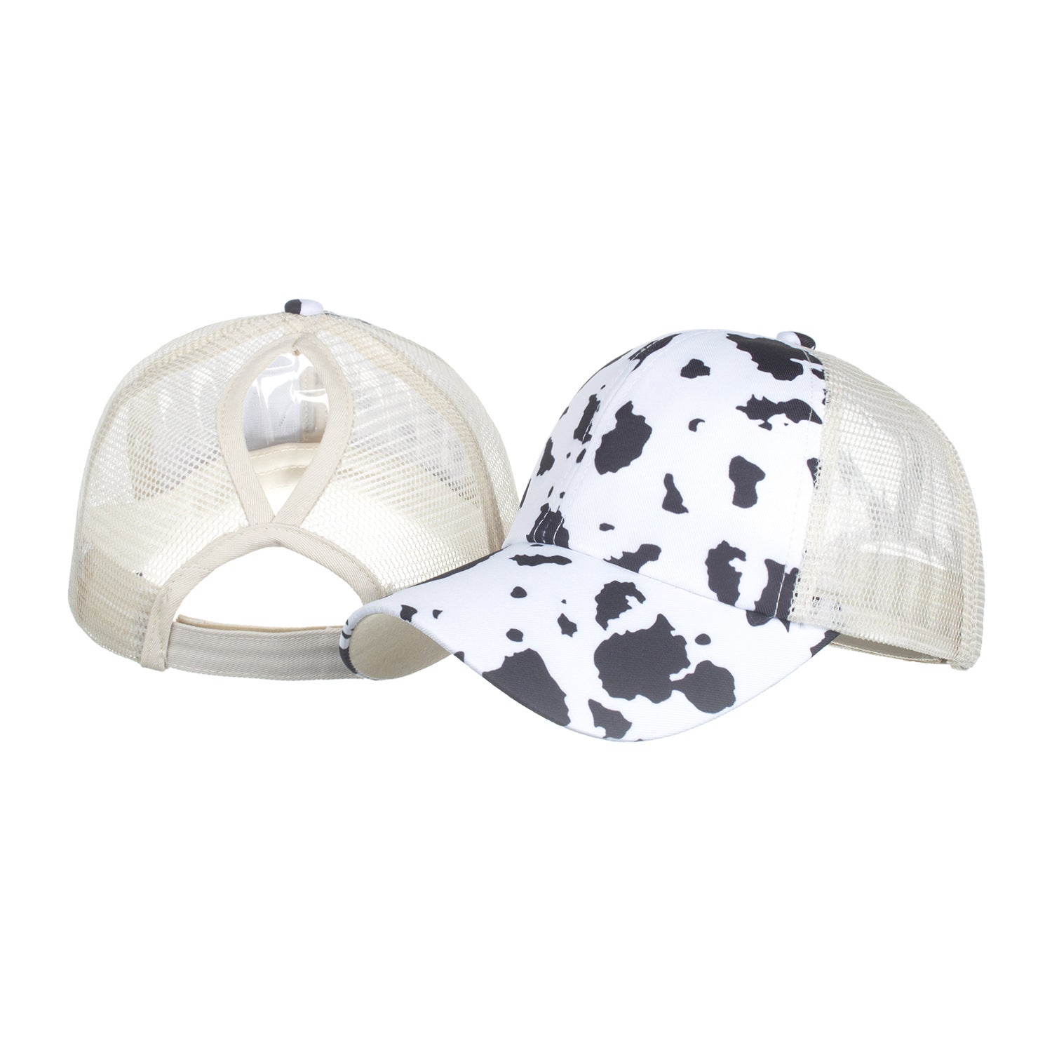 Wholesale Leopard Print Cross Ponytail Baseball Cap Hat ACC-HT-ZhongMei003