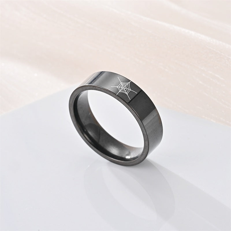 Wholesale  Titanium Steel Ring Spider Web Couple Ring