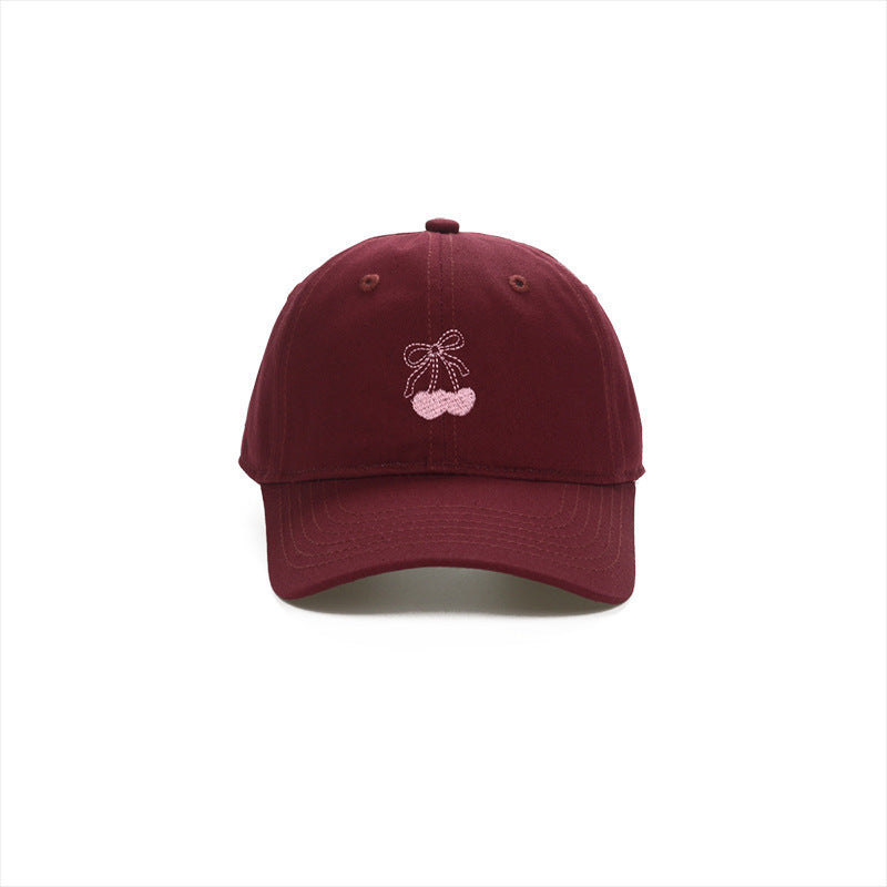 Wholesale  Bow Cherry Embroidered Cap Baseball Cap