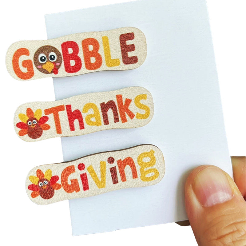 Wholesale 2pcs Thanksgiving Children' s Cute Hairpins Pumpkin Turkey Festive  Hair Clips