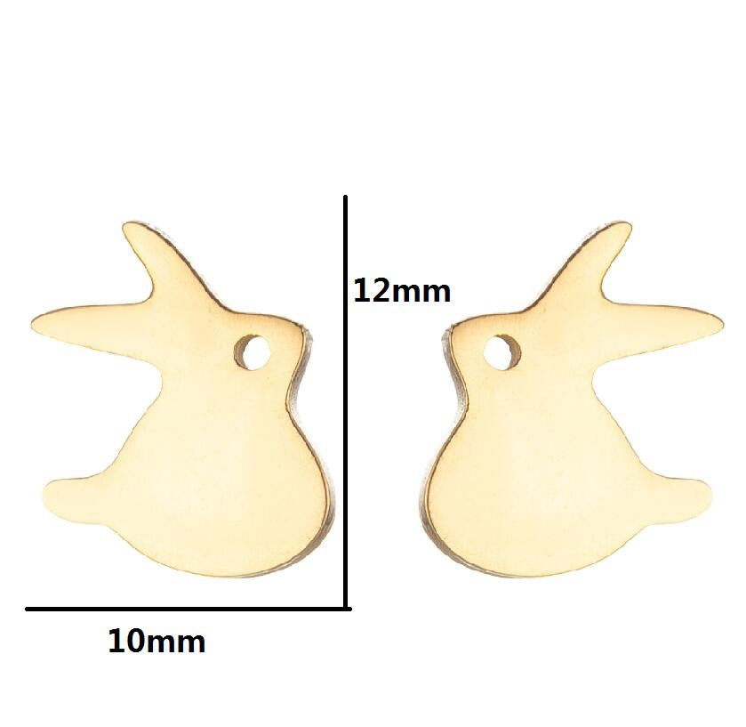 Wholesale  Cute Animal Earrings  Stainless Steel New Bat Rabbit Bird Cat Earrings
