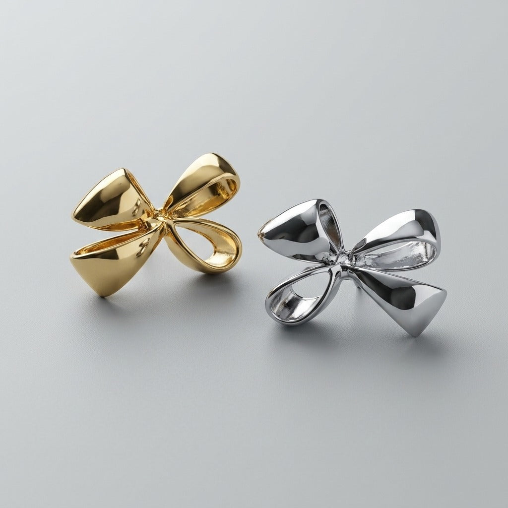 Wholesale Alloy Bow Earrings European Style Electroplated Jewelry Accessory
