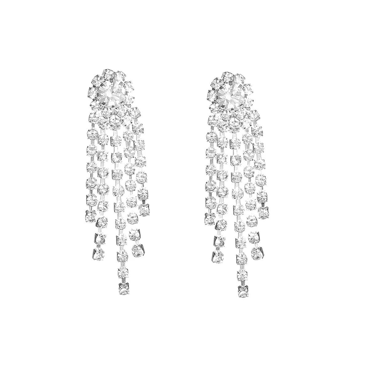 Wholesale Full diamond tassel earrings  colorful earrings