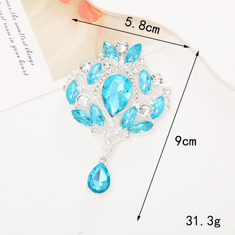 Wholesale  Diamond Pearl Flower Sun God flower brooch gem pendant