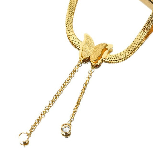 Wholesale Trendy Butterfly Necklace Titanium Steel Fashion Jewelry Accessory for Women