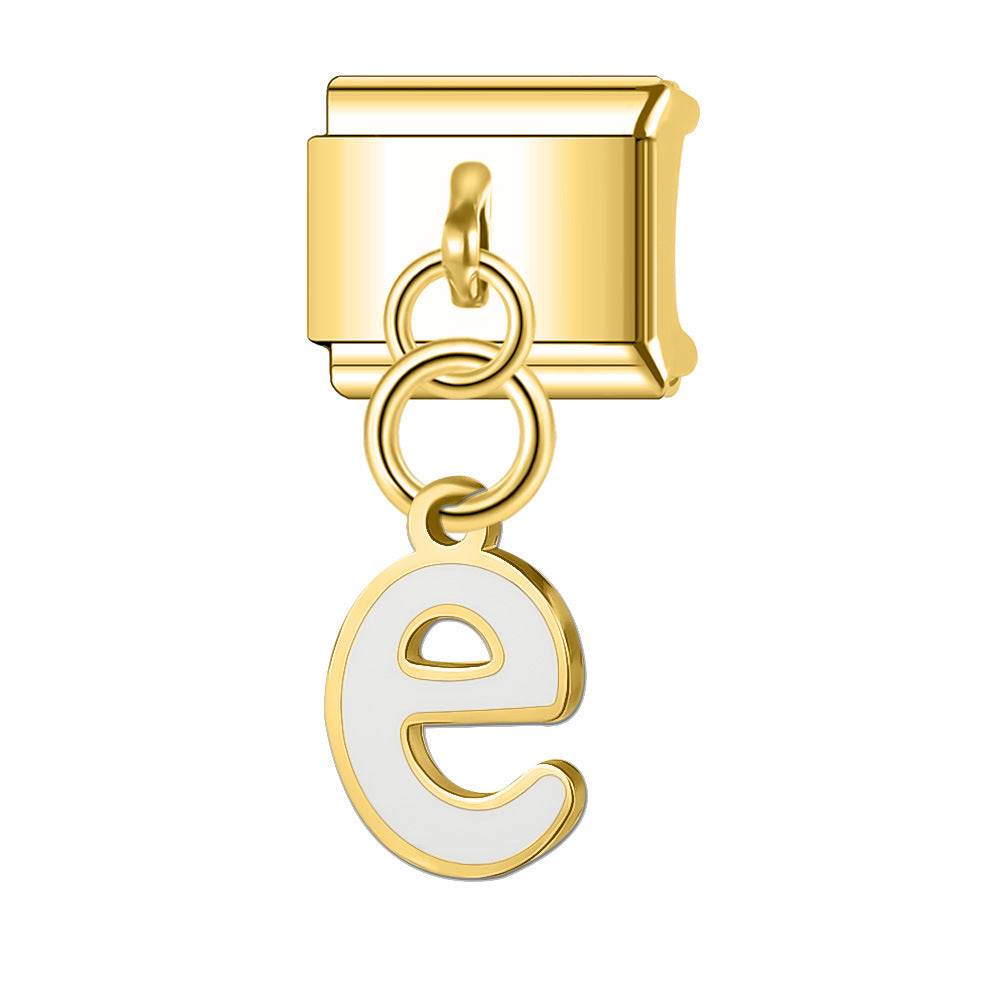 Wholesale Italian Charm Bracelet 9mm DIY Splicing Gold Letter Pendant Stainless Steel Composable Bracelet