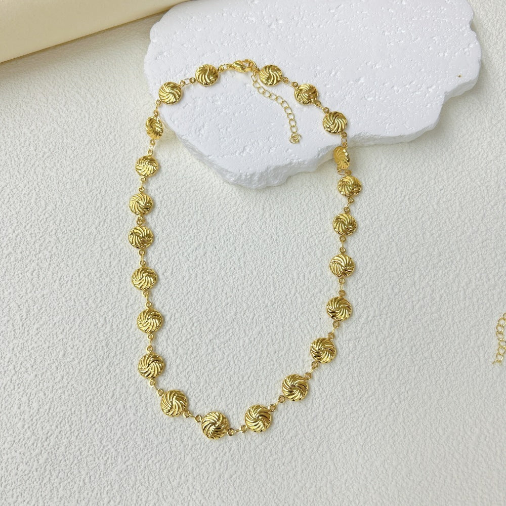 Wholesale  marine series stainless steel three-dimensional hollow shell necklace