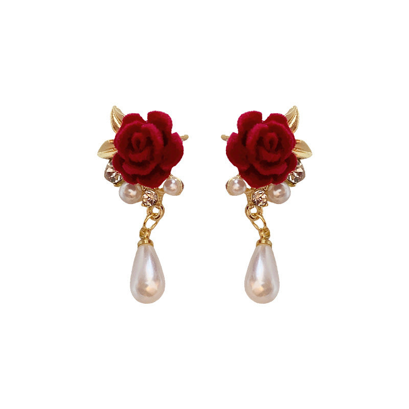 Wholesale Baroque Pearl Flower Tassel Earrings ACC-ES-Fengm002