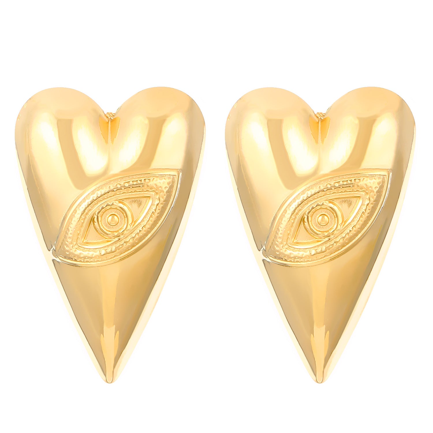 Wholesale Stainless Steel Electroplated Geometric Heart Sun Spiral Eye Earrings Stylish Women S Jewelry Accessory
