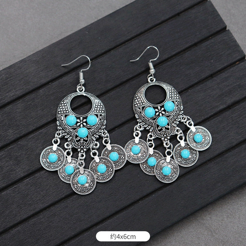 Wholesale Retro Ethnic Earrings Boho Tassel Stud Earrings Bohemian Vintage ACC-ES-Luox009