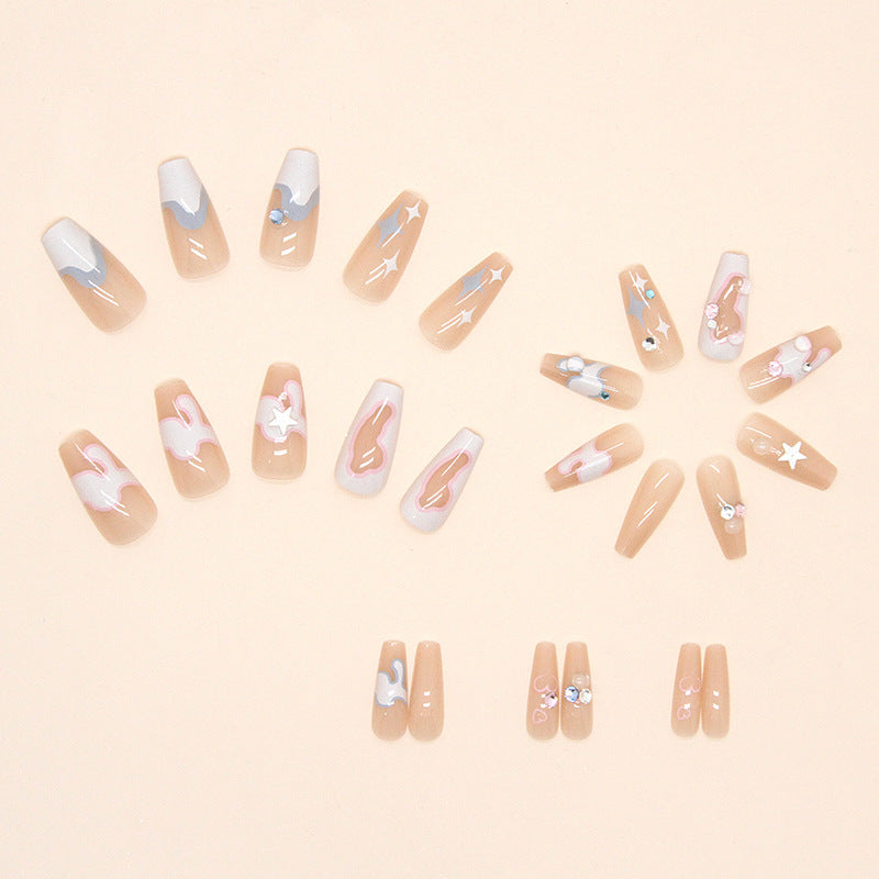 Wholesale 24 Pieces/box Dual Color Diamond Nails Kits Nail Stickers