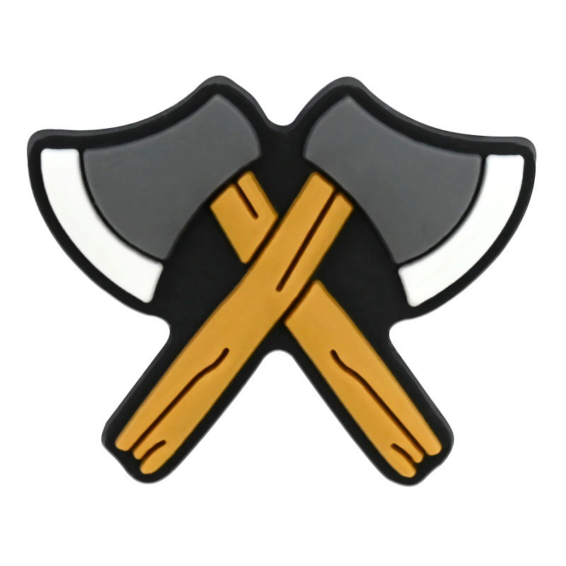 Wholesale Random 100pcs Creative  hunting series   PVC Soft Rubber Shoe Buckle Decoration