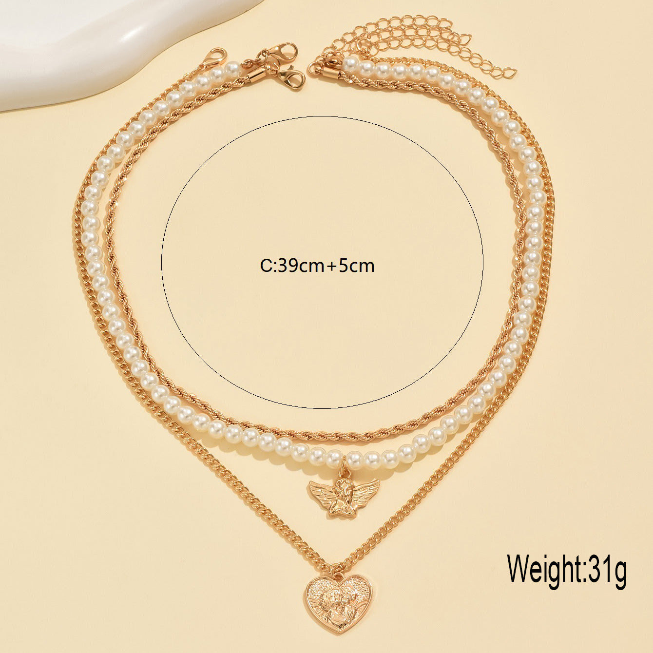 Wholesale heart angel pendant necklace