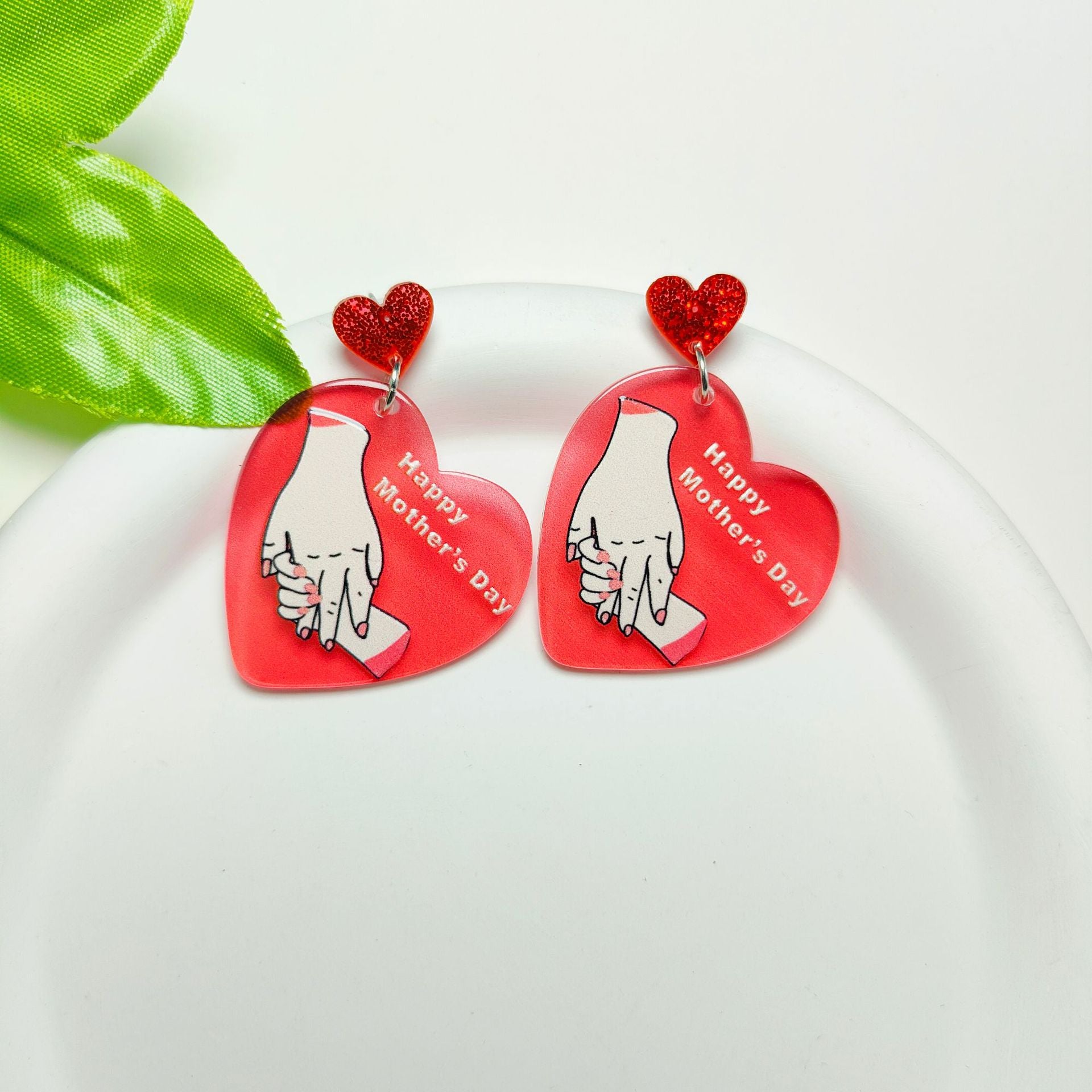 Wholesale Mother's Day Love Acrylic Sheet Letter Earrings ACC-ES-Qiyu007